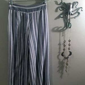 TULAROSABlue & White Striped Wide Leg MARLEY PANT